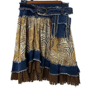 Vintage Simon Chang Whimsical Denim Skirt